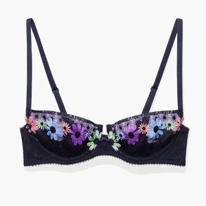 Free Spirit Floral Embroidery Unlined Balconette Bra